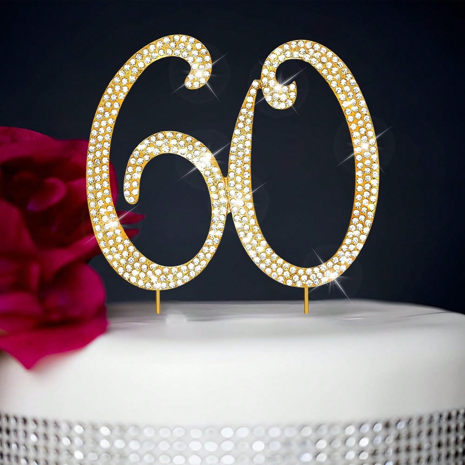 Candle Making Ideas - Large Gold Rhinestone Number Cake Topper