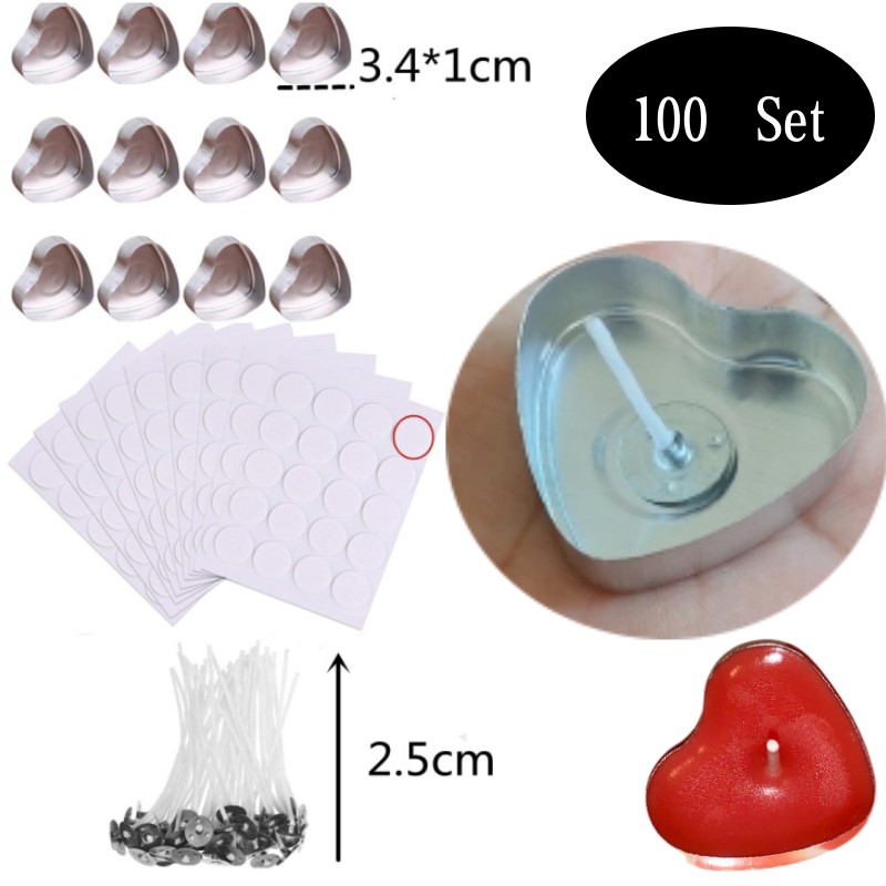 100 Sets Heart shaped Empty Al - Candle Making Reno 评论和价格