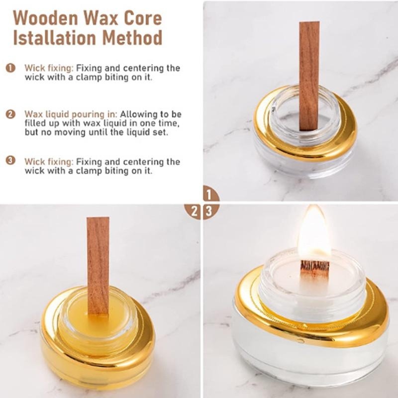 40Pcs Wooden Candle Wick Set w - Wood Wick Crackle 评论和价格