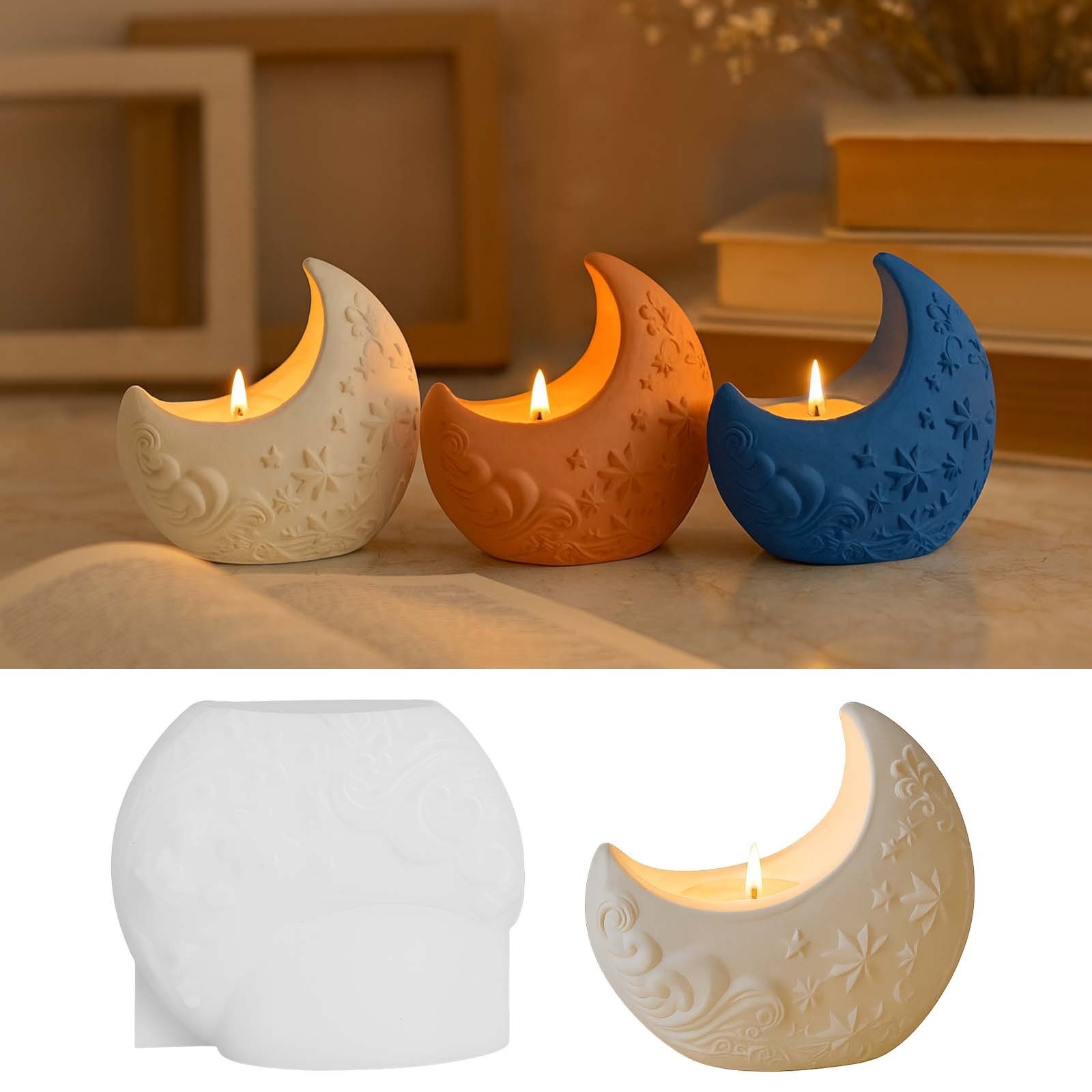3d Relief Moon Gypsum Resin Mo - Candle Making Process 评论和价格