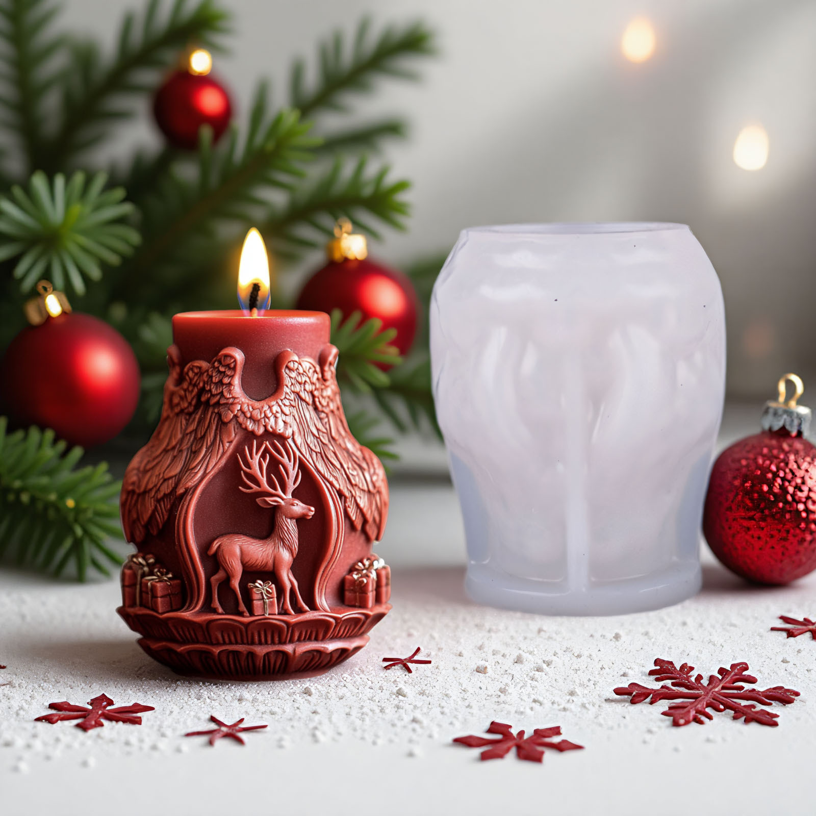 Santa Claus and Elk Candle Mak - Candle Making Accessories 评论和价格