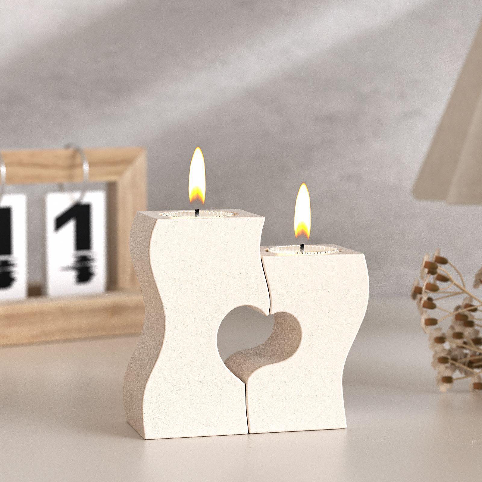 S Heart Candlestick Silicone M - Candle Making Accessories 评论和价格