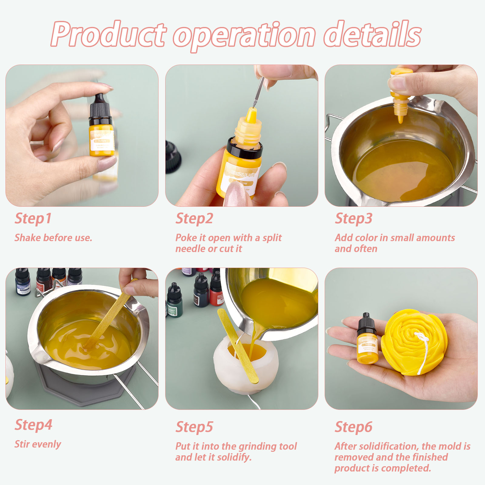 5ml/Bottle Candle Wax Pigment  - Candle Dye Chip 评论和价格